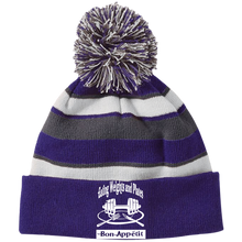 223835 Holloway Striped Beanie with Pom