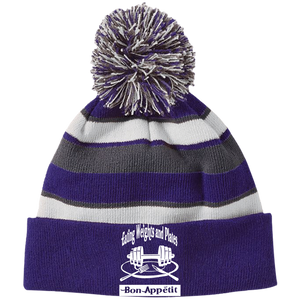 223835 Holloway Striped Beanie with Pom