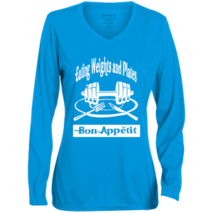 1788 Ladies' Moisture-Wicking Long Sleeve V-Neck Tee