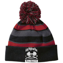 223835 Holloway Striped Beanie with Pom