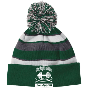 223835 Holloway Striped Beanie with Pom
