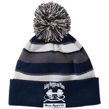 223835 Holloway Striped Beanie with Pom