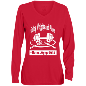 1788 Ladies' Moisture-Wicking Long Sleeve V-Neck Tee