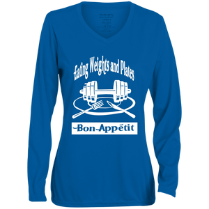 1788 Ladies' Moisture-Wicking Long Sleeve V-Neck Tee