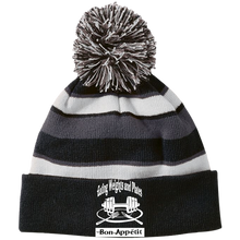 223835 Holloway Striped Beanie with Pom